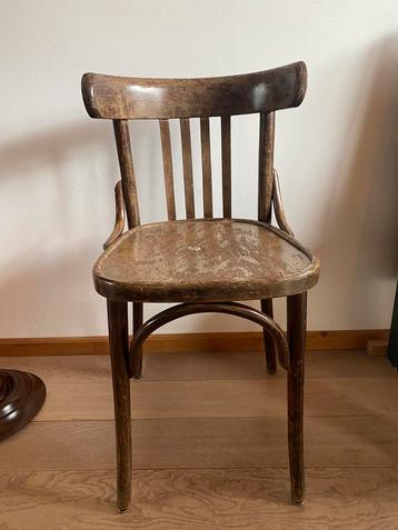 Vintage houten stoel, Frans terras 