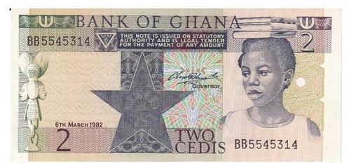 Ghana, 2 Cedi, 1982, UNC, Postzegels en Munten, Bankbiljetten | Afrika, Los biljet, Overige landen, Ophalen of Verzenden