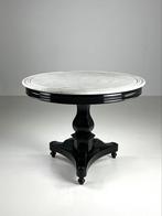Center table zwart gelakt marmer antiek