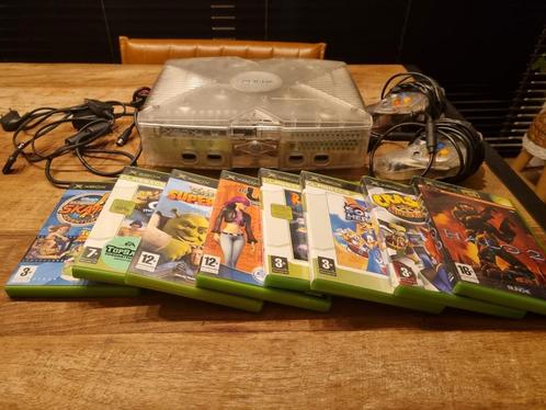 Xbox Classic Crystal + 2 Controllers + 6 Games, Spelcomputers en Games, Spelcomputers | Xbox Original, Gebruikt, Ophalen of Verzenden