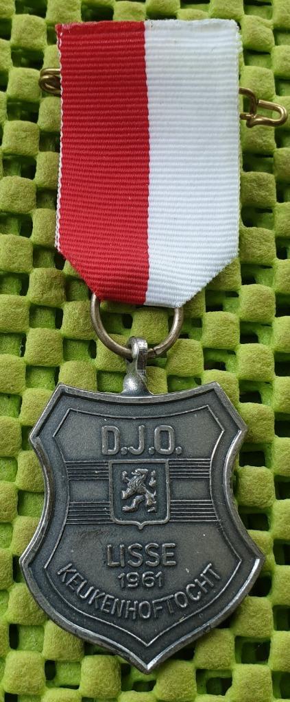 Medaille : D.J.O. Lisse 1961 , Keukenhoftocht ., Postzegels en Munten, Penningen en Medailles, Overige materialen, Nederland, Ophalen of Verzenden