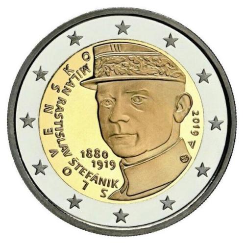 2 euro Slowakije “Milan Rastislav Štefánik ’’ UNC 2019, Postzegels en Munten, Munten | Europa | Euromunten, Losse munt, 2 euro