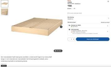 Houten bedframe IKEA matrasbodem Lyngör - afbeelding 6 Houten bedframe IKEA matrasbodem Lyngör - afbeelding 6
