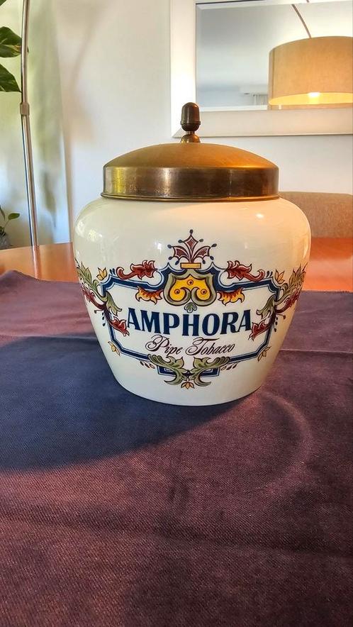 Tabakspot Amphora Pipe Tobacco Zenith-Gouda handbeschilderd, Antiek en Kunst, Antiek | Keramiek en Aardewerk, Ophalen of Verzenden