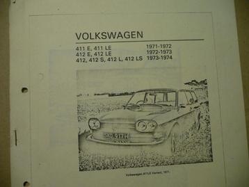 VW 411 en 412  technische gegevens. Verzending mogelijk