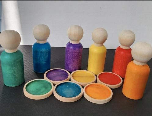 houten sorteer pegdolls, Kinderen en Baby's, Speelgoed | Houten speelgoed, Nieuw, Overige typen, Verzenden