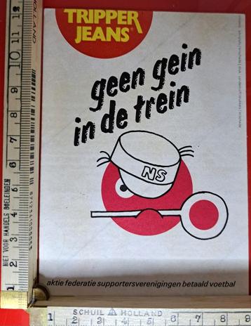 Vintage sticker Tripper geen gein in de trein NS spoorwegen