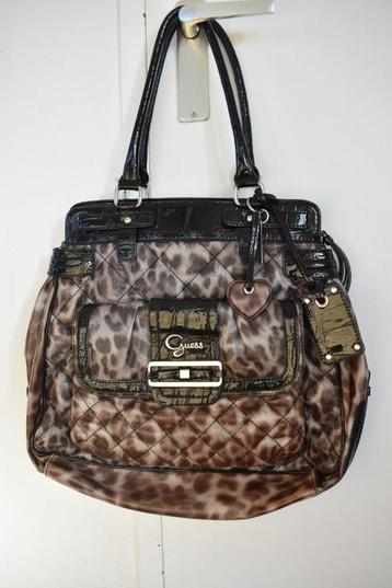 Guess handtas met luipaard print shopper