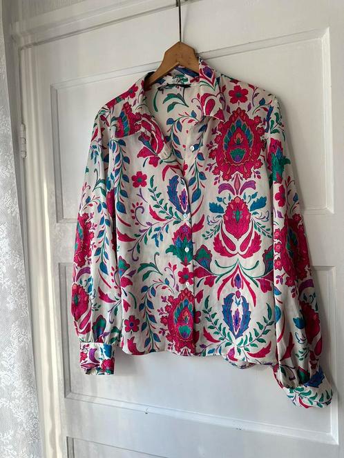 Stijlvol kleurrijke bohemian blouse Zara maat L, Kleding | Dames, Blouses en Tunieken, Zo goed als nieuw, Maat 42/44 (L), Overige kleuren