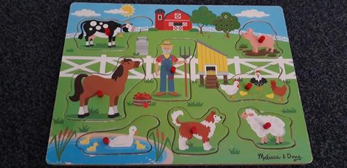 Houten puzzel boerderij met geluid Melissa & Doug, Kinderen en Baby's, Speelgoed | Houten speelgoed, Gebruikt, Overige typen, Ophalen of Verzenden