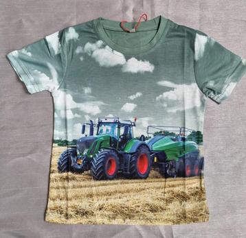 T Shirt met Tractor Print Fendt 122/128  (H419)