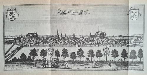 1684 / 1960 - panoramisch zicht op Leiden / groot formaat, Antiek en Kunst, Kunst | Etsen en Gravures, Ophalen of Verzenden