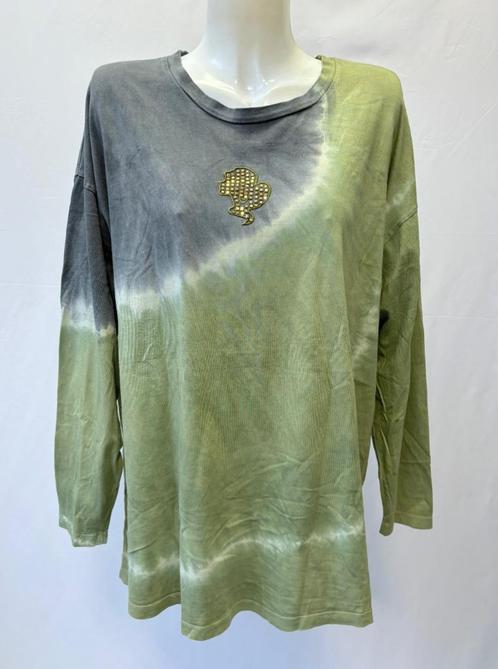 REINDERS Grijs groen batik t-shirt  Maat one size, Kleding | Dames, T-shirts, Zo goed als nieuw, Maat 38/40 (M), Overige kleuren
