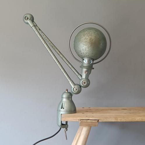 Jieldé | Vespagroen 2-armig Industrieel Vintage GARANTIE, Huis en Inrichting, Lampen | Tafellampen, Gebruikt, 50 tot 75 cm, Metaal