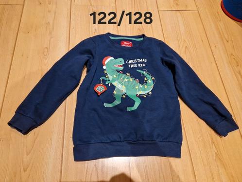 Trui sweater maat 122 128 dino kerst, Kinderen en Baby's, Kinderkleding | Maat 122, Zo goed als nieuw, Jongen, Trui of Vest, Ophalen of Verzenden