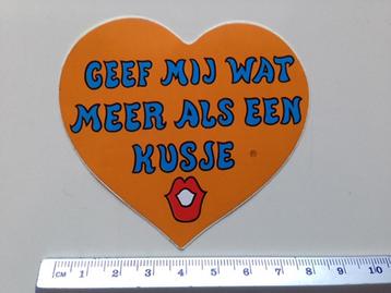 Carnaval sticker 1970 Geef mij wat meer als een kusje Retro