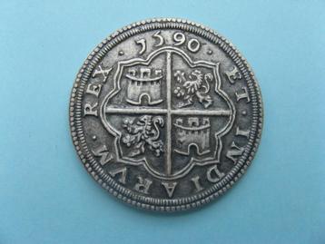 Spanje. Munt 8 Reales. 1590. Replica.                