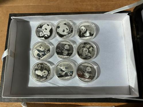 Panda 1 oz zilveren munten, Postzegels en Munten, Edelmetalen en Baren, Zilver, Ophalen of Verzenden