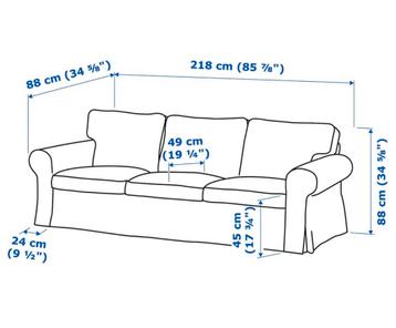 Nette IKEA Ektorp 3 zits bank grijs - afbeelding 6 Nette IKEA Ektorp 3 zits bank grijs - afbeelding 6