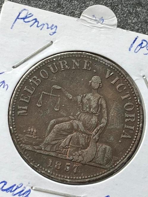 Australië een penny 1857 token coinage, Postzegels en Munten, Munten | Oceanië, Losse munt, Ophalen of Verzenden