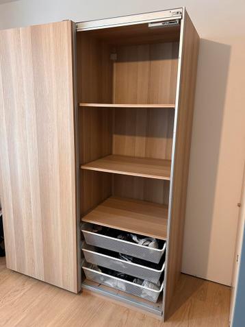 Hasvik / Pax kledingkast Ikea, houtkleurig met schuifdeuren - afbeelding 6 Hasvik / Pax kledingkast Ikea, houtkleurig met schuifdeuren - afbeelding 6