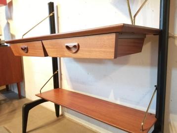 Webe wandmeubel, bureau, Louis van Teeffelen retro jaren 60