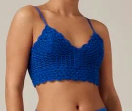 Costes cobalt/royal blue crochet knitted bralette bh croptop