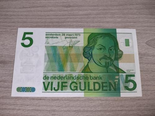 Bijna UNC biljet 5 gulden Vondel, 1973, Postzegels en Munten, Bankbiljetten | Nederland, 5 gulden, Ophalen of Verzenden