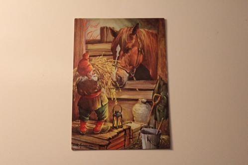 Paarden Postkaart - Kabouter voert Paard, Tomte, Zweden, Verzamelen, Ansichtkaarten | Dieren, Gelopen, 1960 tot 1980, Paard, Verzenden