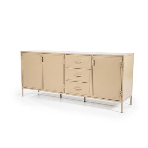 DRESSOIR INDUSTRIEEL ZAND Nu Extra voordelig !, Huis en Inrichting, Kasten | Dressoirs, Nieuw, 150 tot 200 cm, 25 tot 50 cm, Met lade(s)