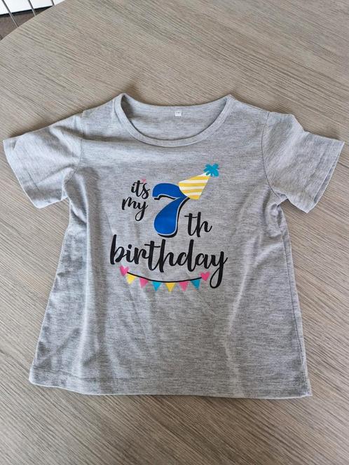 T shirt maat 122 7 jaar verjaardag birthday, Kinderen en Baby's, Babykleding | Maat 68, Nieuw, Jongetje, Shirtje of Longsleeve