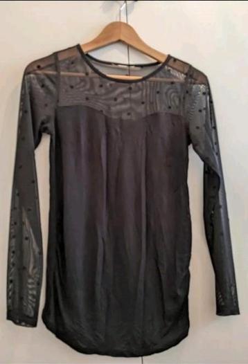 Zwangerschapsshirt see through - zwart S