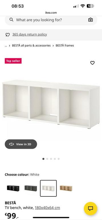 Ikea Besta TV Meubel - Wit - afbeelding 3 Ikea Besta TV Meubel - Wit - afbeelding 3