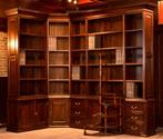 Klassieke Engelse boekenkast (hoekkast) 160x270cm