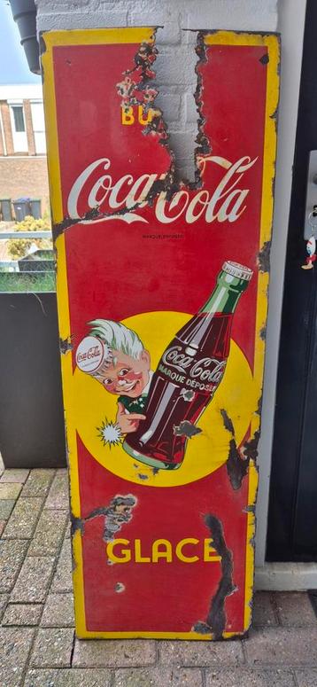Origineel emaille Coca-Cola reclamebord 1955