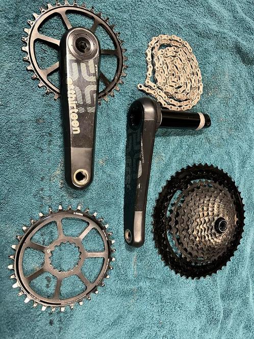 E*thirteen Carbon crank met 12sp cassette, Fietsen en Brommers, Fietsonderdelen, Gebruikt, Mountainbike, Crankstel of Pedalen