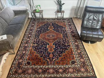 Groot vintage handgeknoopt perzisch tapijt van wol 3 bij 2 