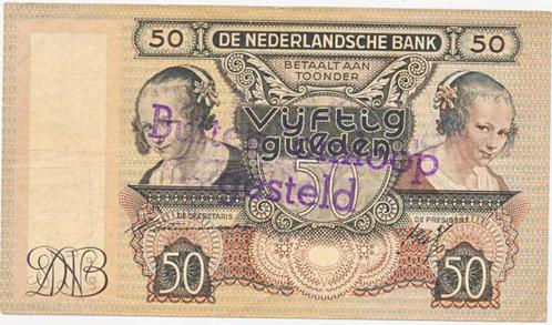 Nederland 50 Gulden 1941 Oestereetsters Buiten omloop, Postzegels en Munten, Bankbiljetten | Nederland, Los biljet, 50 gulden