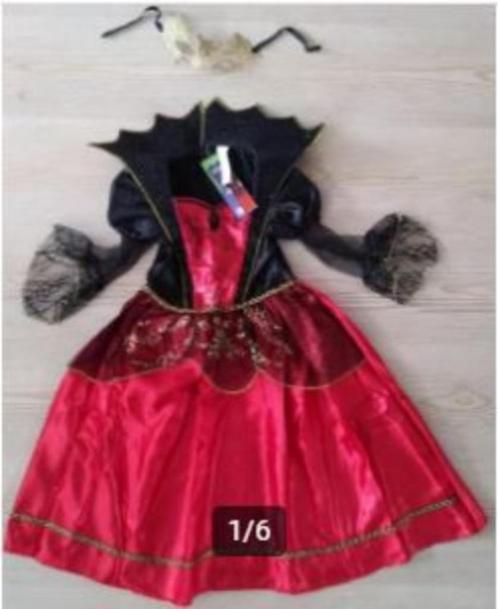 Prachtige luxe Heks outfit + masker mt 98 / 104, Kinderen en Baby's, Carnavalskleding en Verkleedspullen, Nieuw, Meisje, 104 of kleiner