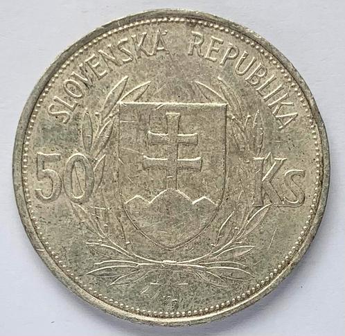 Slowakije 50 Korun 1944 zilver, Postzegels en Munten, Munten | Europa | Niet-Euromunten, Overige landen, Zilver, Ophalen of Verzenden
