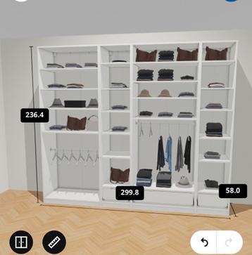 IKEA PAX kast 300 cm Anstad hoogglans schuifdeuren,compleet - afbeelding 8 IKEA PAX kast 300 cm Anstad hoogglans schuifdeuren,compleet - afbeelding 8