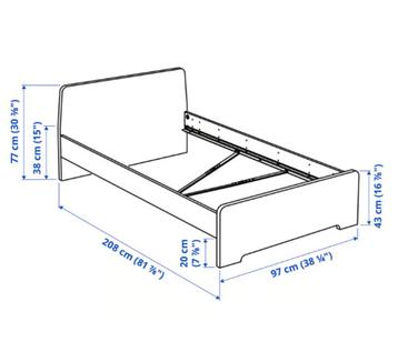 FREE DELIVERY! Ikea Askvoll bedframe for 1 person 90x200cm - afbeelding 2 FREE DELIVERY! Ikea Askvoll bedframe for 1 person 90x200cm - afbeelding 2
