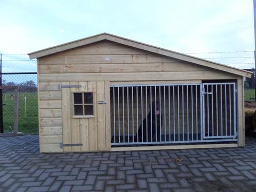 maatwerk HONDENVERBLIJF - van hout - ruim en degelijk, Dieren en Toebehoren, Hondenhokken, Nieuw, Ophalen