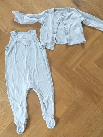 Petit Bateau maat 81 tweedelige pyjama lichtblauw grijs ster