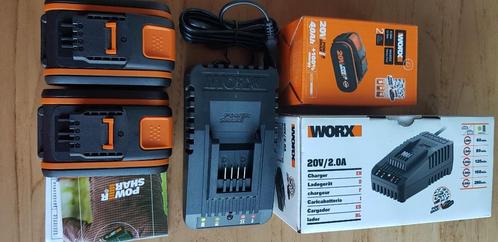 ACCU WORX Oplader 20V/2.OA Set,met 2 bij horende Accu's, Doe-het-zelf en Verbouw, Gereedschap | Boormachines, Nieuw, Boor- en Schroefmachine