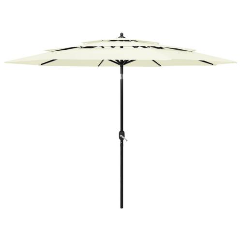 Knik parasol 3-laags met aluminium paal gratis bezorgd, Tuin en Terras, Parasols, Nieuw, Stokparasol, Kantelbaar, Verstelbaar