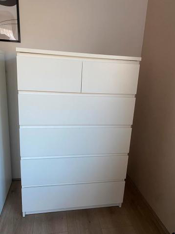 Ikea witte malm kast 6 lades - afbeelding 1 Ikea witte malm kast 6 lades - afbeelding 1