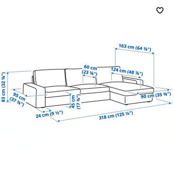 Ikea kivik 4 zits met Chaiselongue - afbeelding 4 Ikea kivik 4 zits met Chaiselongue - afbeelding 4