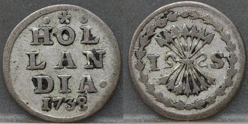 Pijl- of bezemstuiver 1738 - 1 stuiver 1738 Holland, Postzegels en Munten, Munten | Nederland, Losse munt, Overige waardes, Vóór koninkrijk