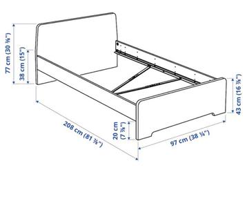 Eenpersoonsbed Askvoll Ikea inclusief matras en lattenbodem - afbeelding 6